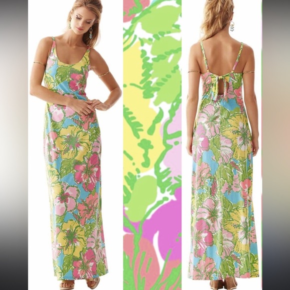Lilly Pulitzer Palm Big Flirt Floral Maxi Dress XS - Picture 5 of 12